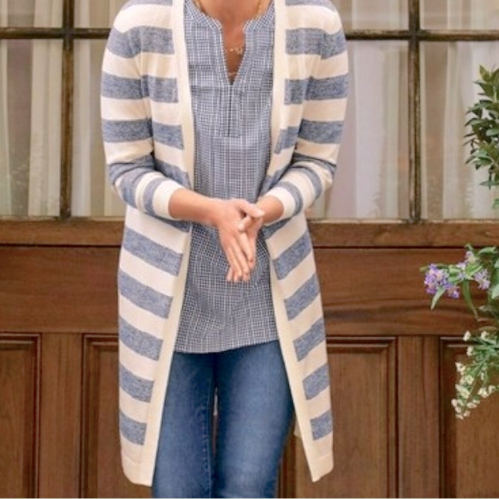 NWOT Talbots Cotton 3/4 Sleeve Cardigan Size XL
